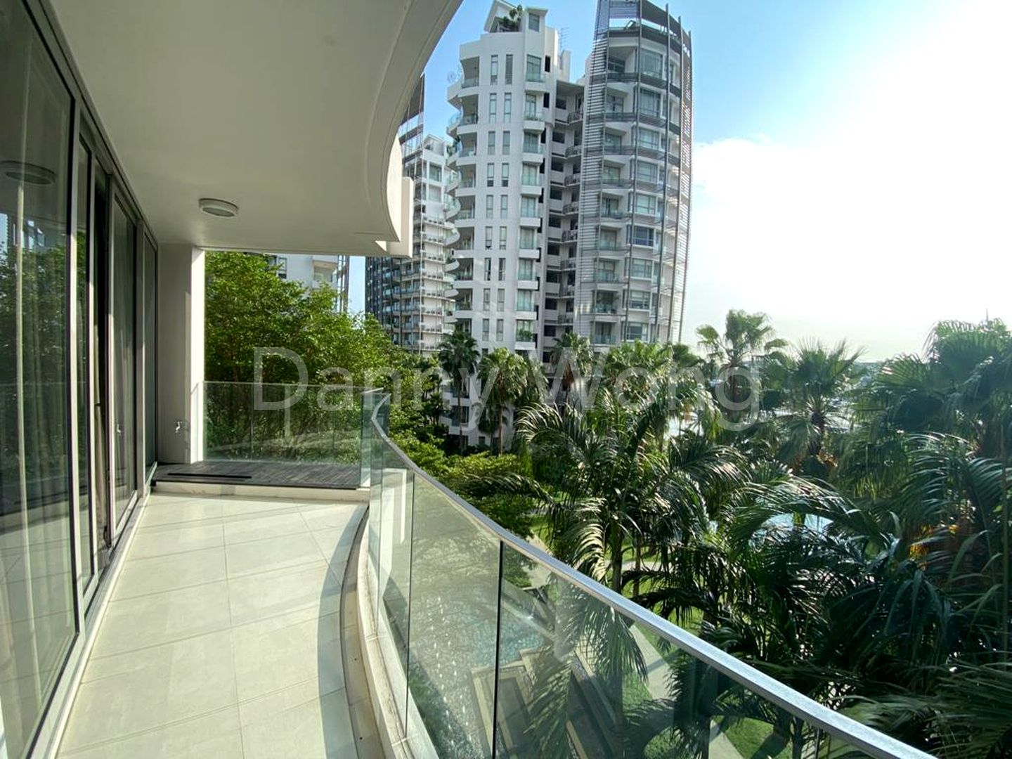 Balcony of a two-bedroom unit at The Oceanfront, Sentosa Cove