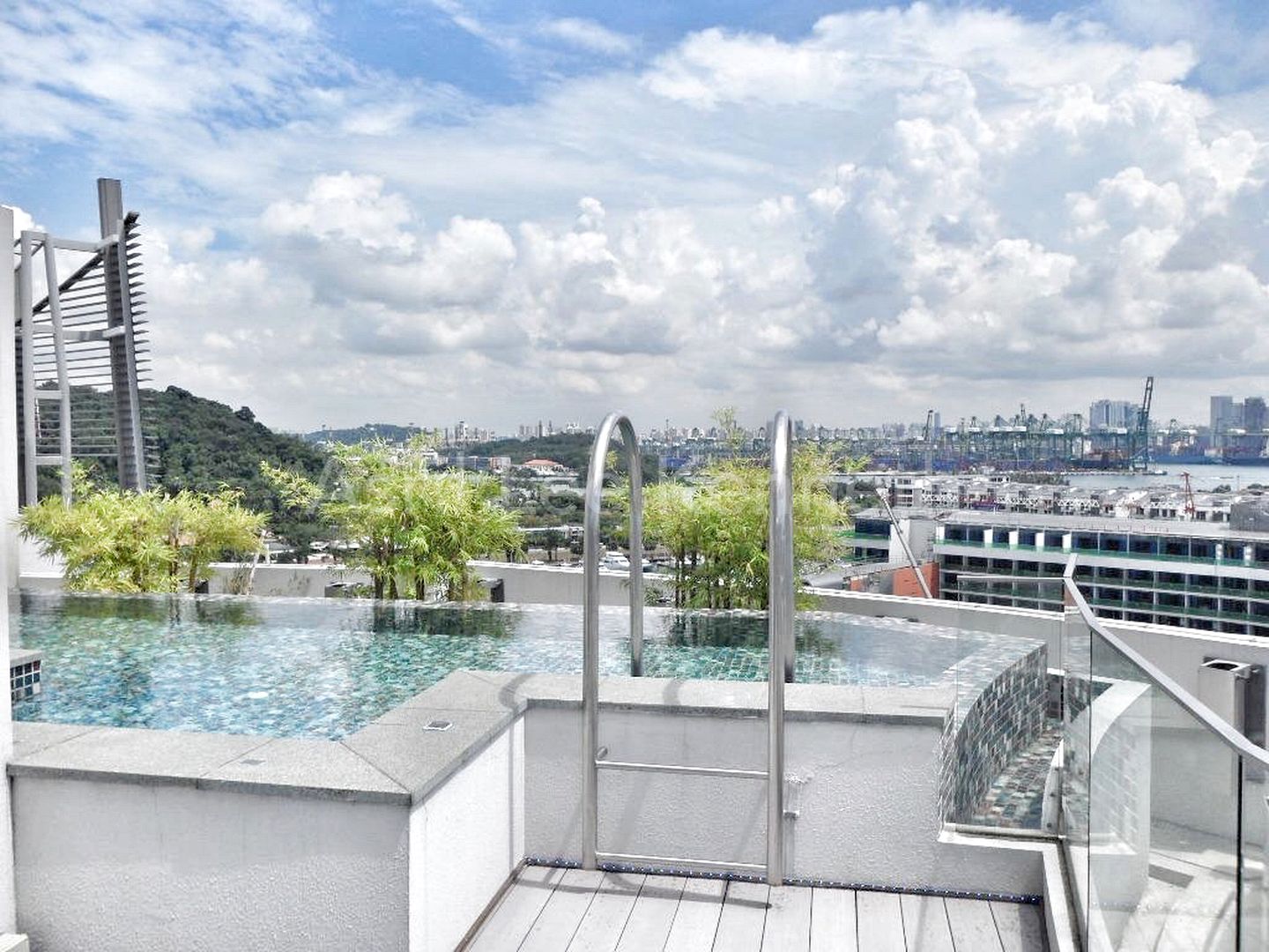 Pool at the penthouse of The Oceanfront, Sentosa Cove