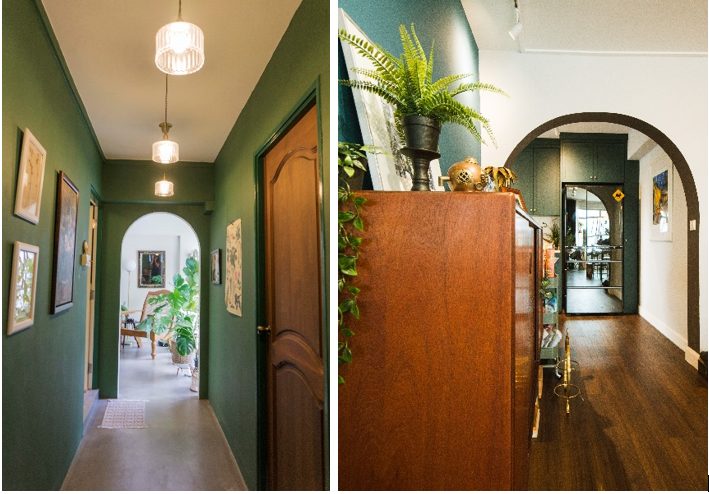 HDB’s approval is required for the construction of arches or rounded corners (Home Tours: An Urban Sanctuary with a Vintage Twist, A Bold, Eclectic Home)