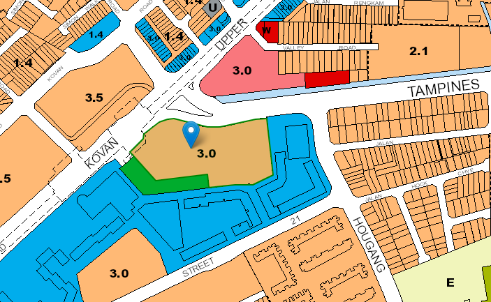 URA master plan of the Upper Serangoon Road BTO