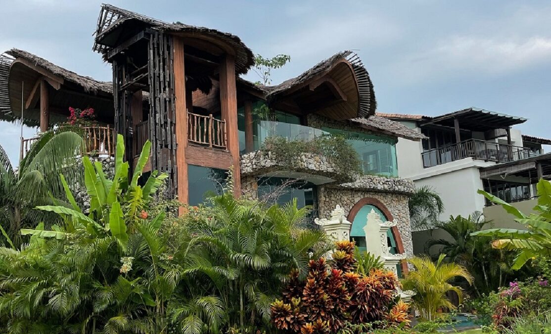 rustic hut shape sentosa cove design balinese facade