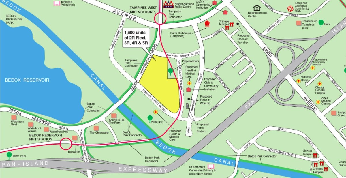 August 2021 Tampines BTO map (along Tampines Street 95)