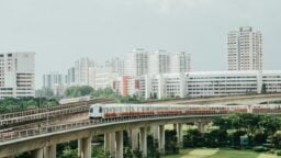 HDB blocks and MRT