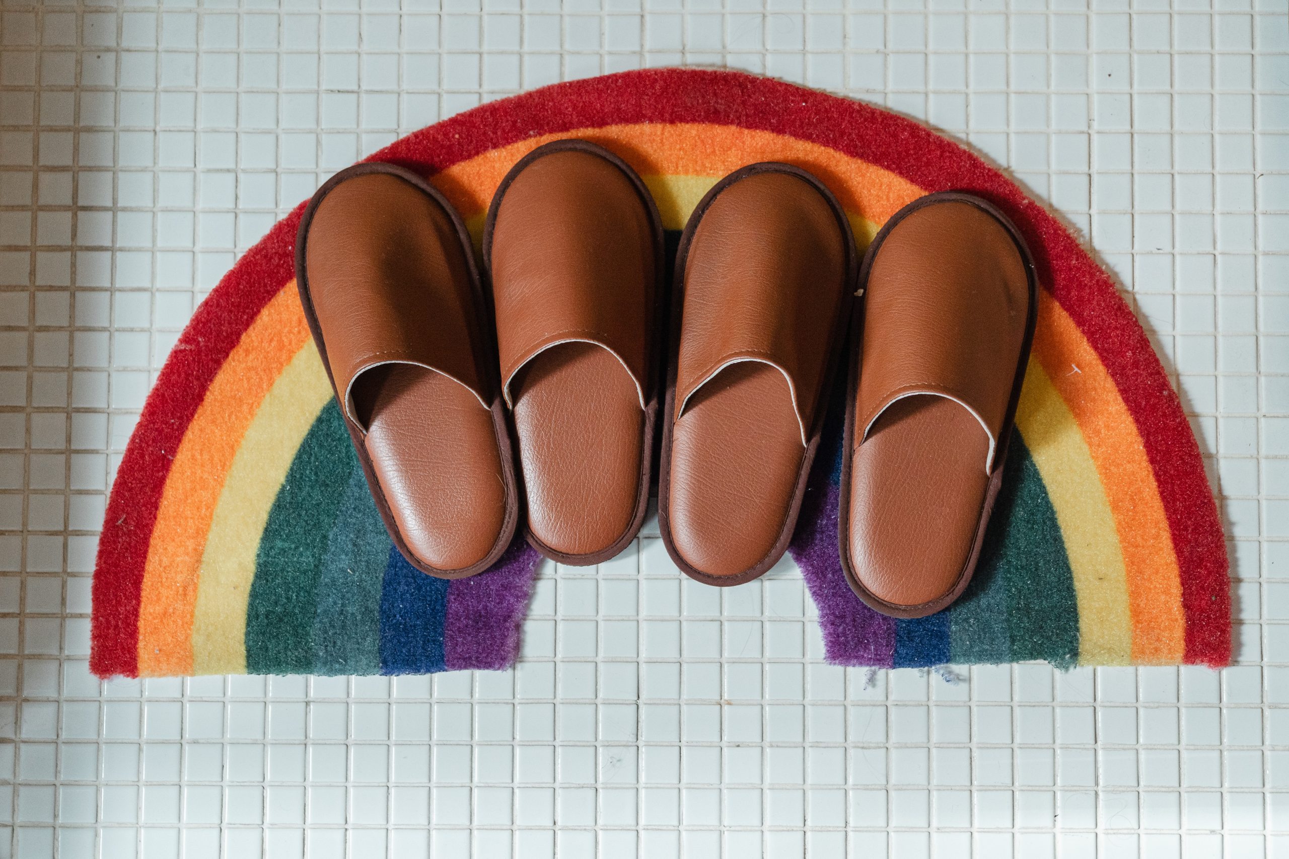 living at home diversity lgbtq+ slippers mat