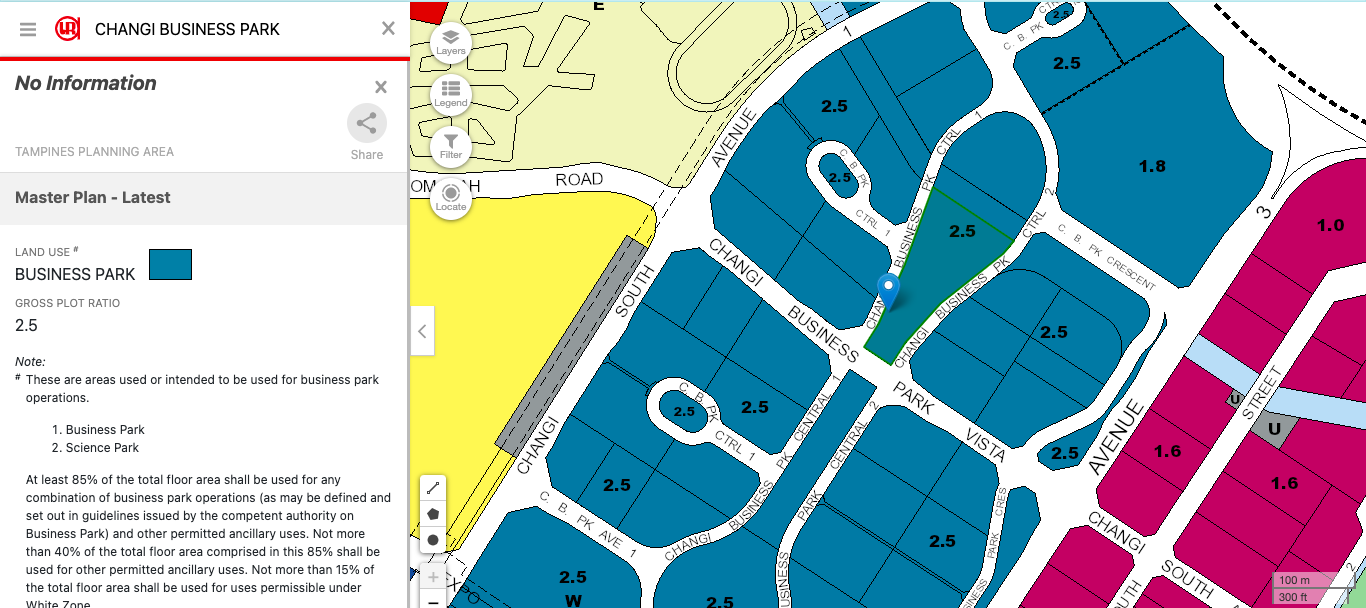 Business Park site on URA Master Plan