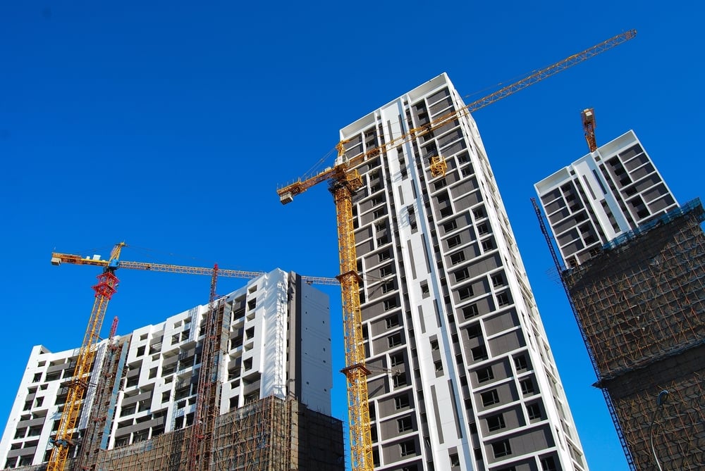 Apartment construction in China