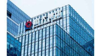 Evergrande logo on a building