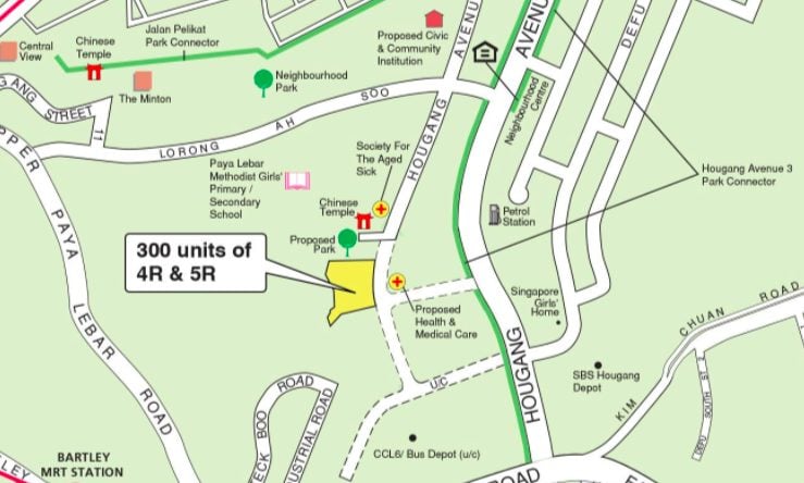 November 2021 Hougang Avenue 1 BTO map