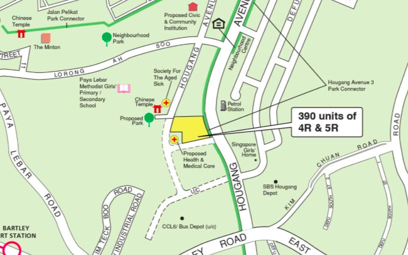 November 2021 Hougang Avenue 3 BTO map