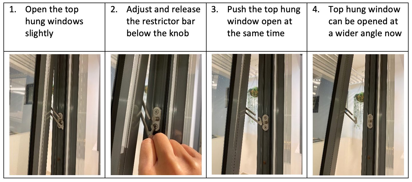 Opening Window with Restrictor