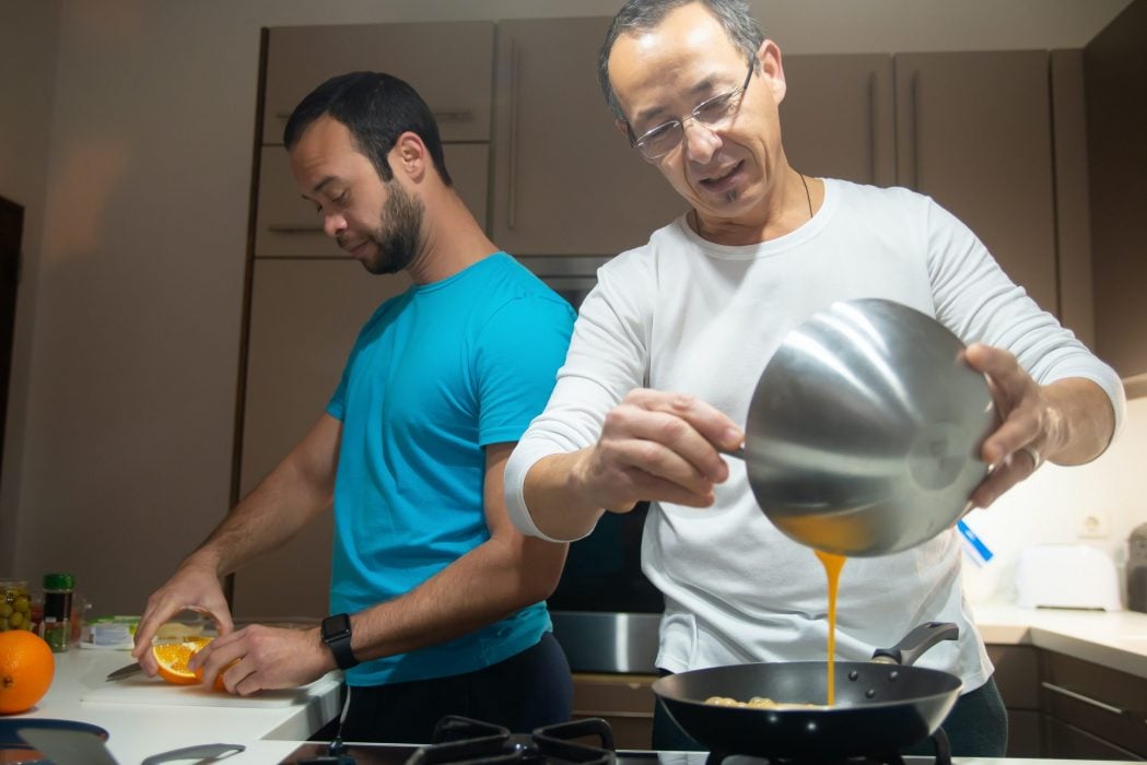 LGBTQ couple in the kitchen