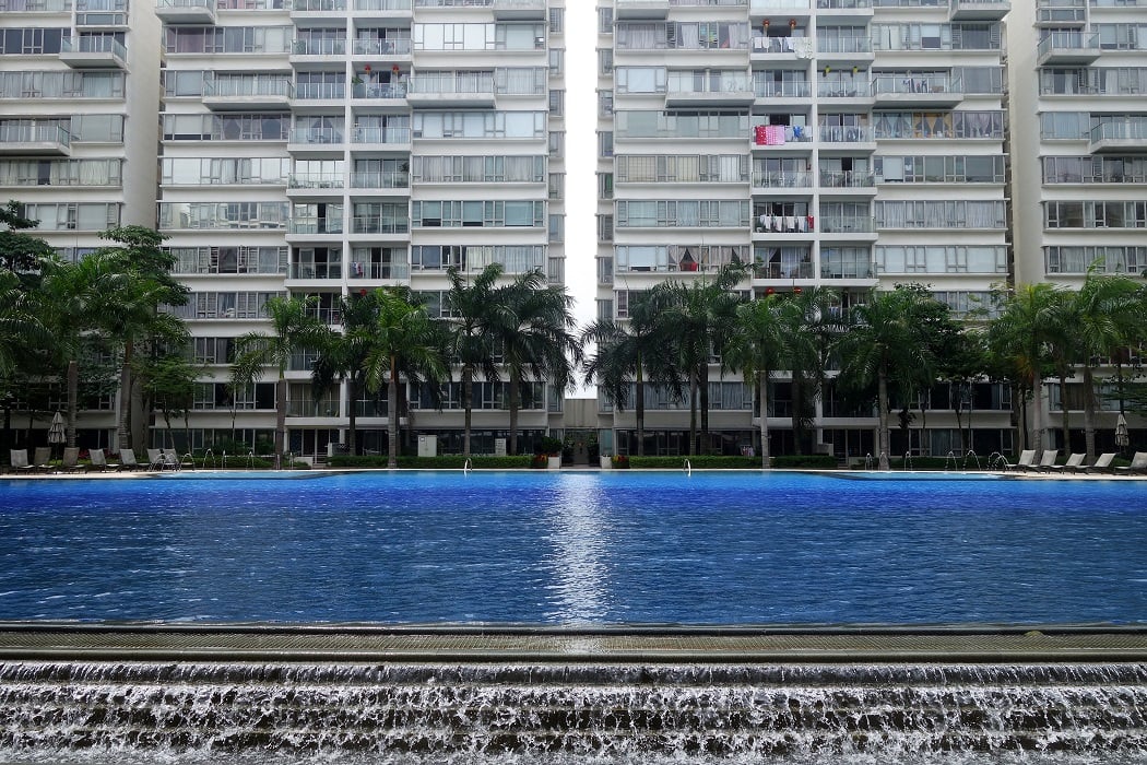 Pool view housing estate condo