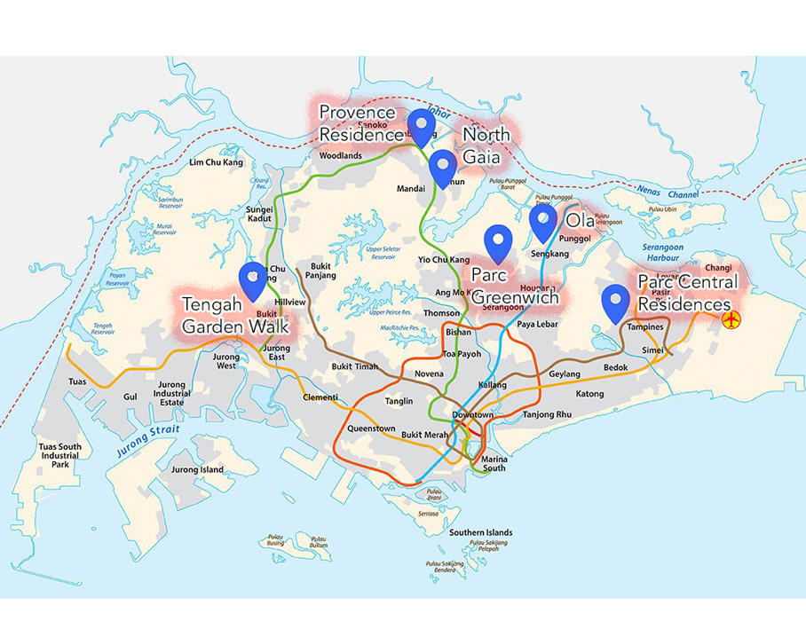 2021 ECs on Singapore Map