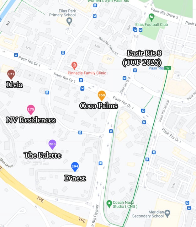 Map - Pasir Ris 8 and condos