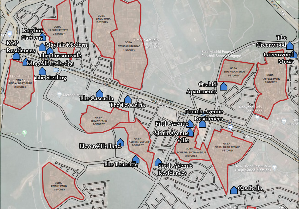 Properties around KAP, Garlick Avenue, Fourth Sixth Avenue and Eng Neo Avenue