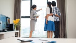 Agent bringing couple on a property viewing
