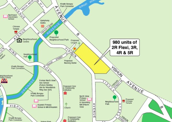 Map of Feb 2022 Yishun Street 44 BTO