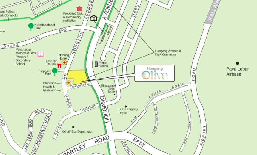 Hougang Olive BTO map