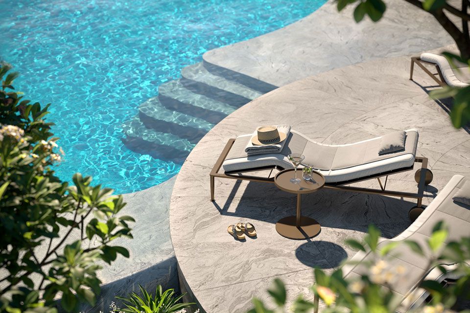 Artist's impression of the pool at Les Maisons Nassim