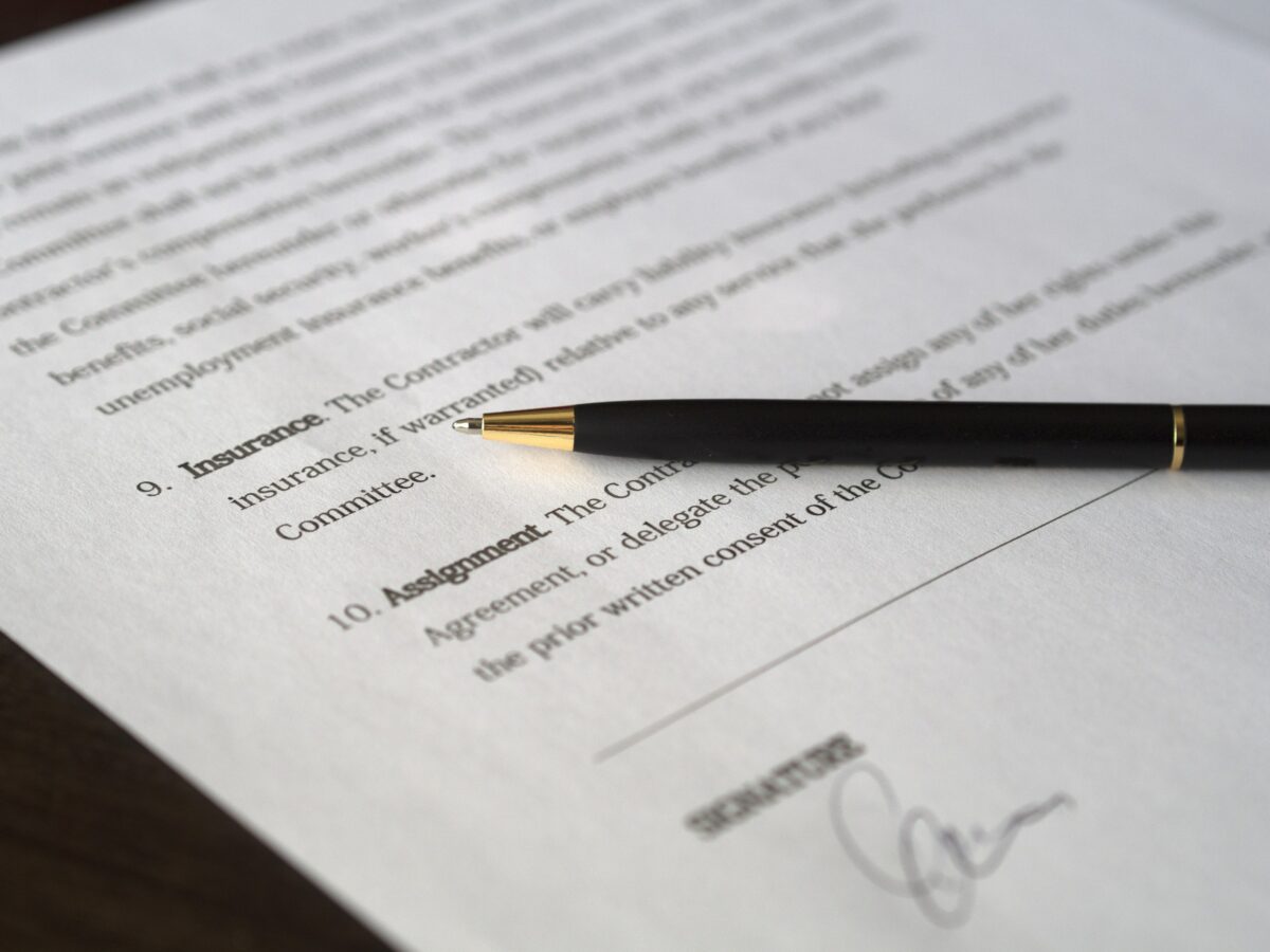 Signing a tenancy agreement or sale and purchase agreement or OTP document