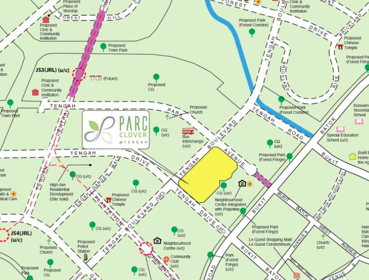 Parc Clover @ Tengah BTO map