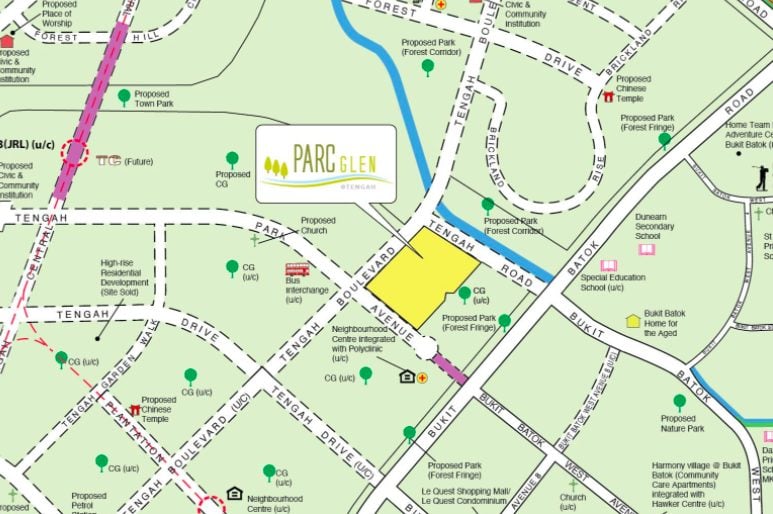 Parc Glen @ Tengah BTO map