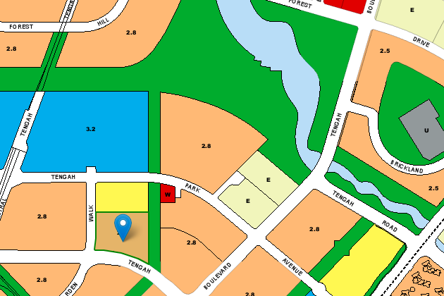 URA master plan of Tengah Drive BTO