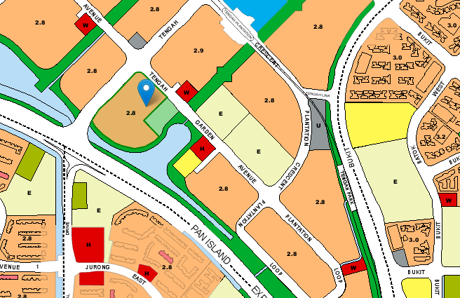 URA master plan of the Tengah Garden Avenue BTO