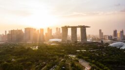 Singapore sunset MBS Marina Bay