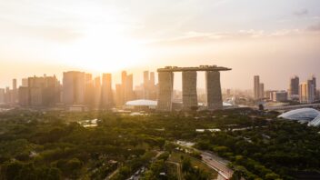 Singapore sunset MBS Marina Bay