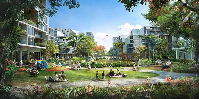 Artist's impression of Garden District in Tengah