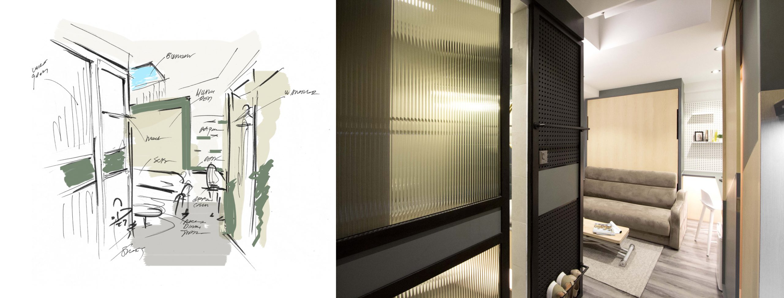 Sketch of Coliwoo co-living space in Balestier