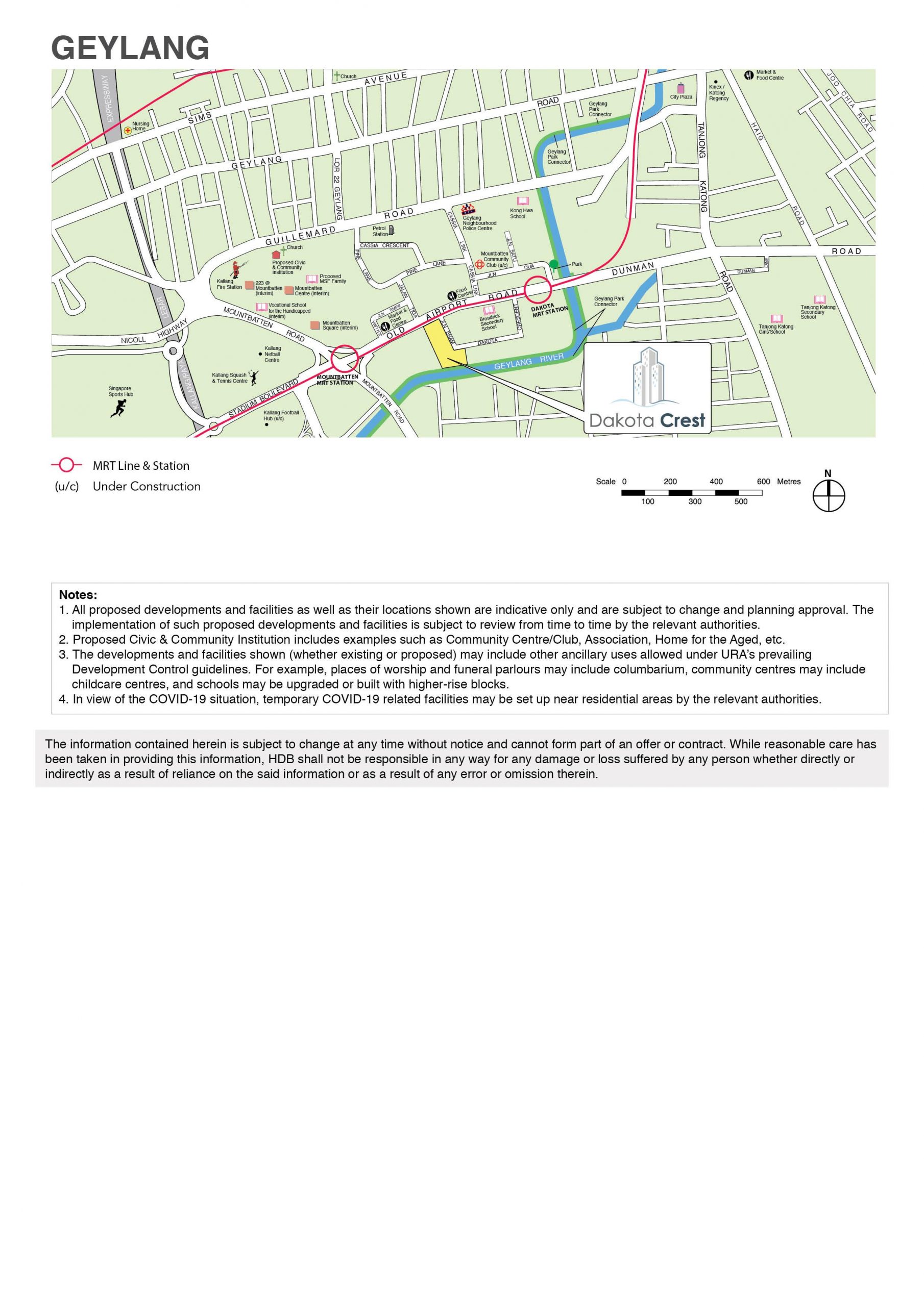 Feb 2022 HDB BTO Geylang Dakota Crest full map