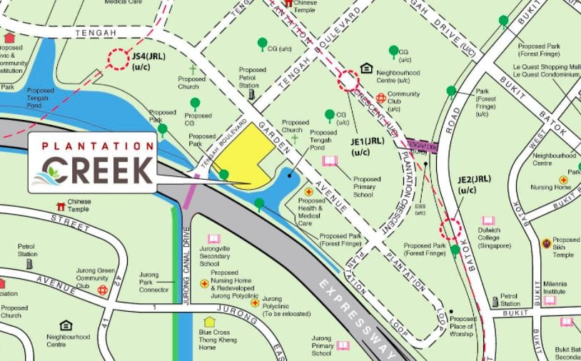 Feb 2022 HDB BTO Tengah Plantation Creek map