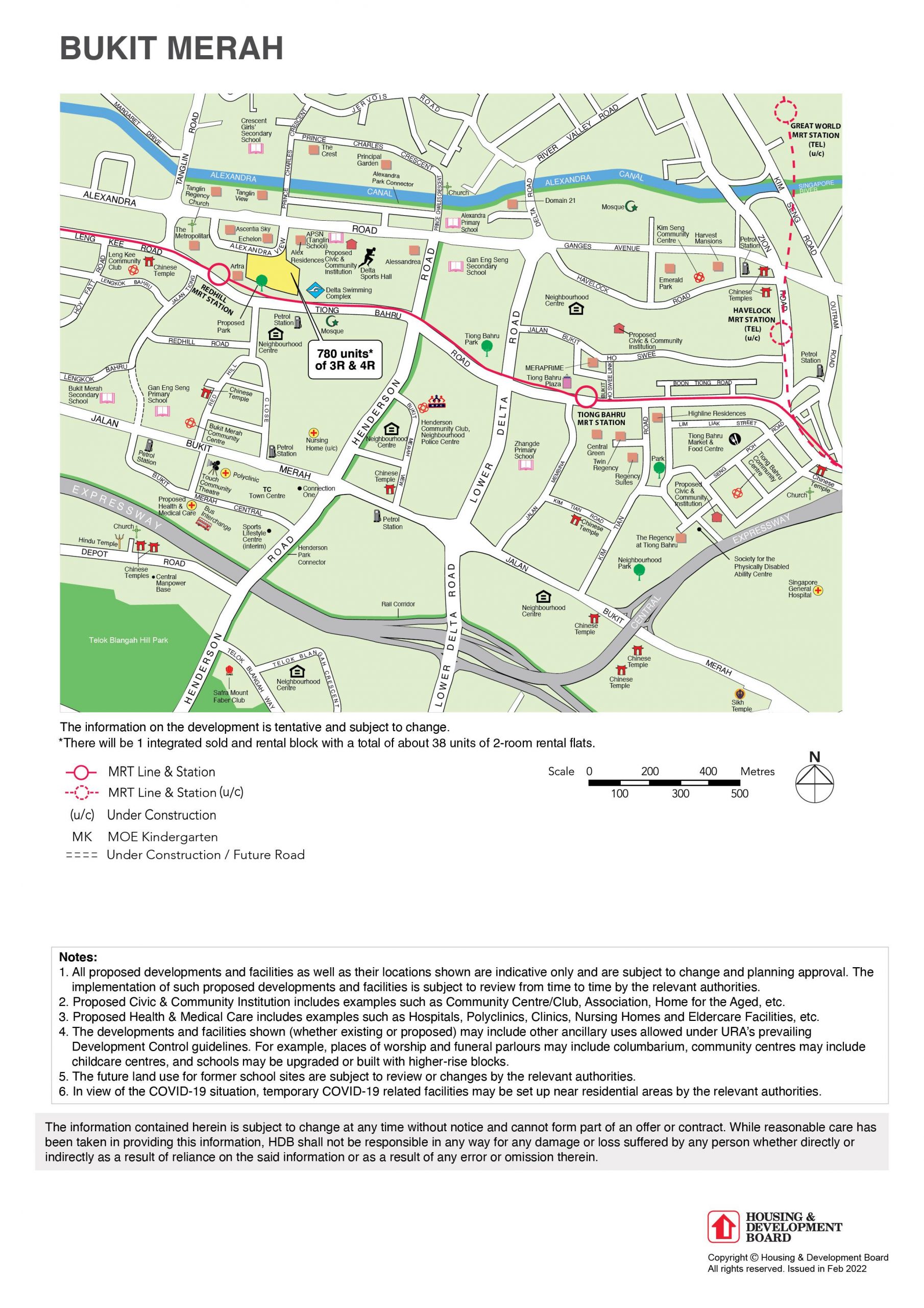 Full map of May 2022 Bukit Merah BTO at Alexandra View