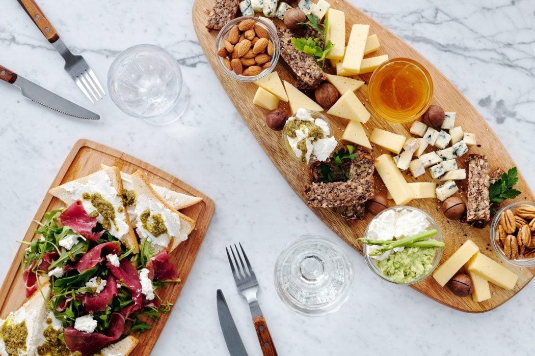 Charcuterie board for two.