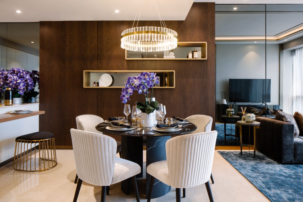 Dining room at Marina One Residences