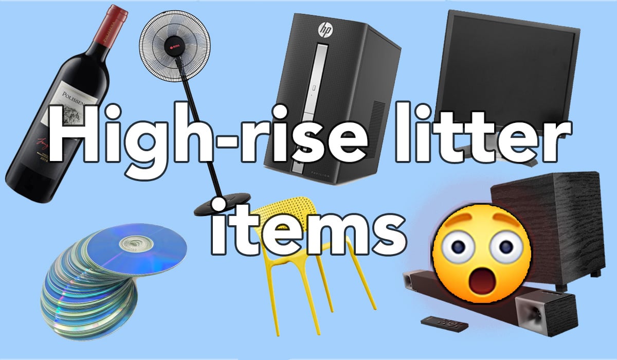 High-rise litter items