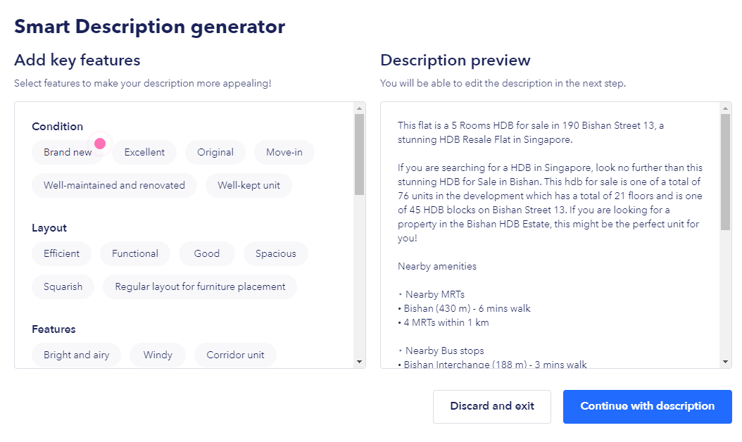 Smart Description generator