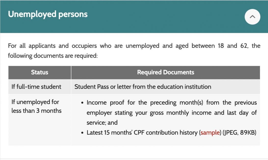 HDB Unemployed Submission for Housing Loan or HLE