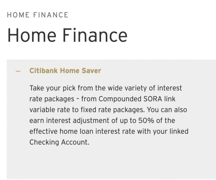 Citibank Citigold Priority banking Home finance