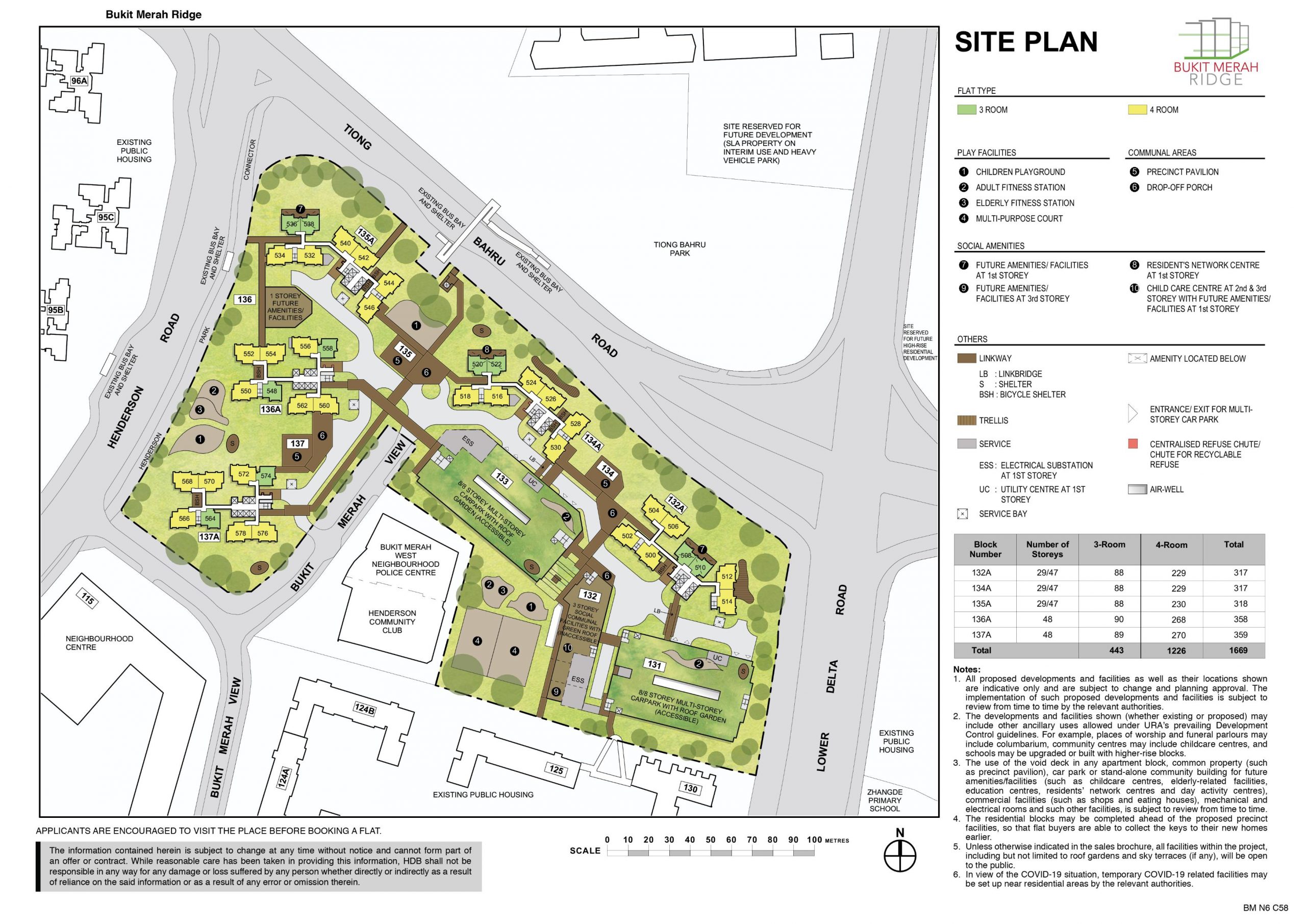 Site plan of Bukit Merah Ridge BTO