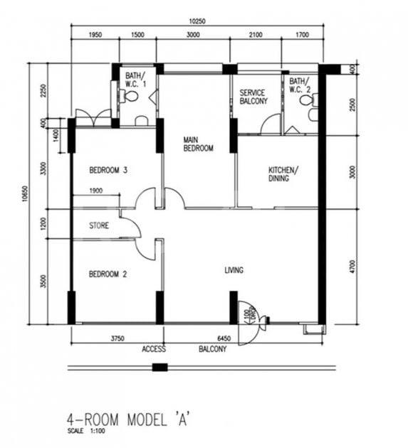 1997 4 room flat - Tampines - 101 sqm or 1087 sqft