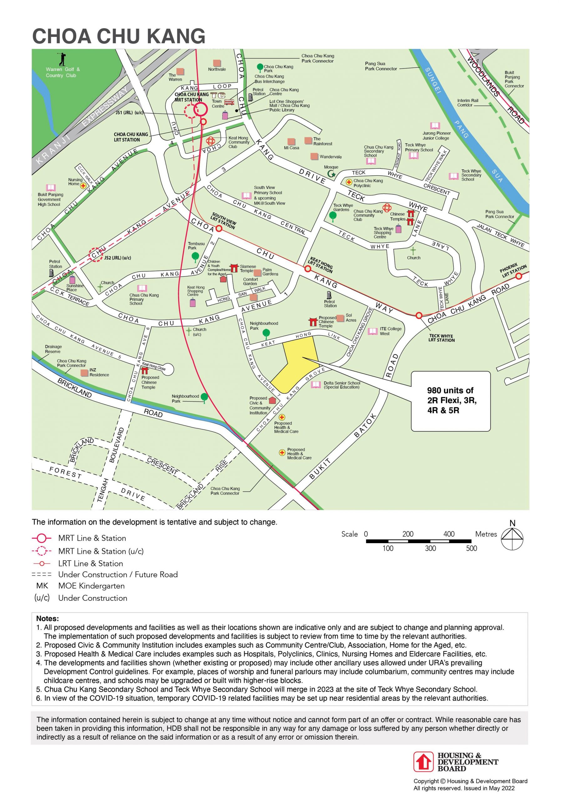 Choa Chu Kang August 2022 HDB BTO map