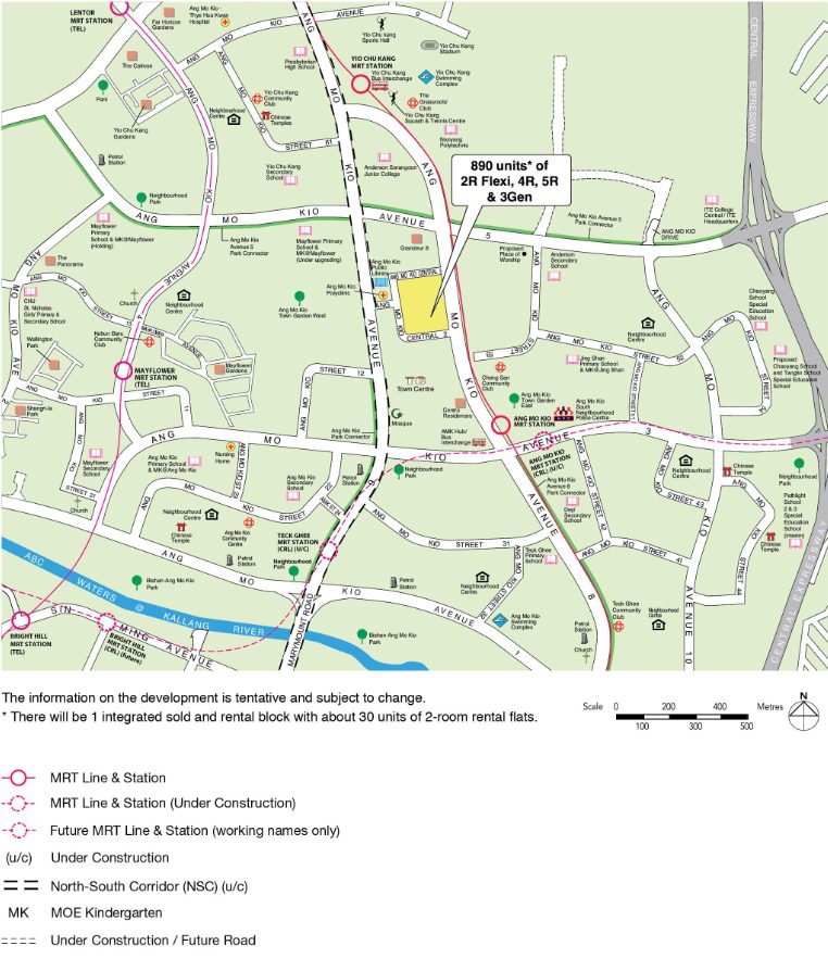 Map of August 2022 Ang Mo Kio BTO