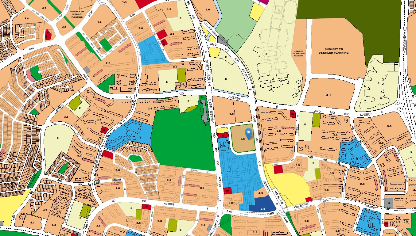 URA master plan of the Ang Mo Kio BTO