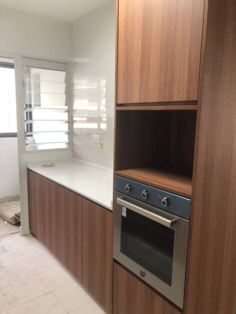 renovated kitchen in BTO flat Tampines