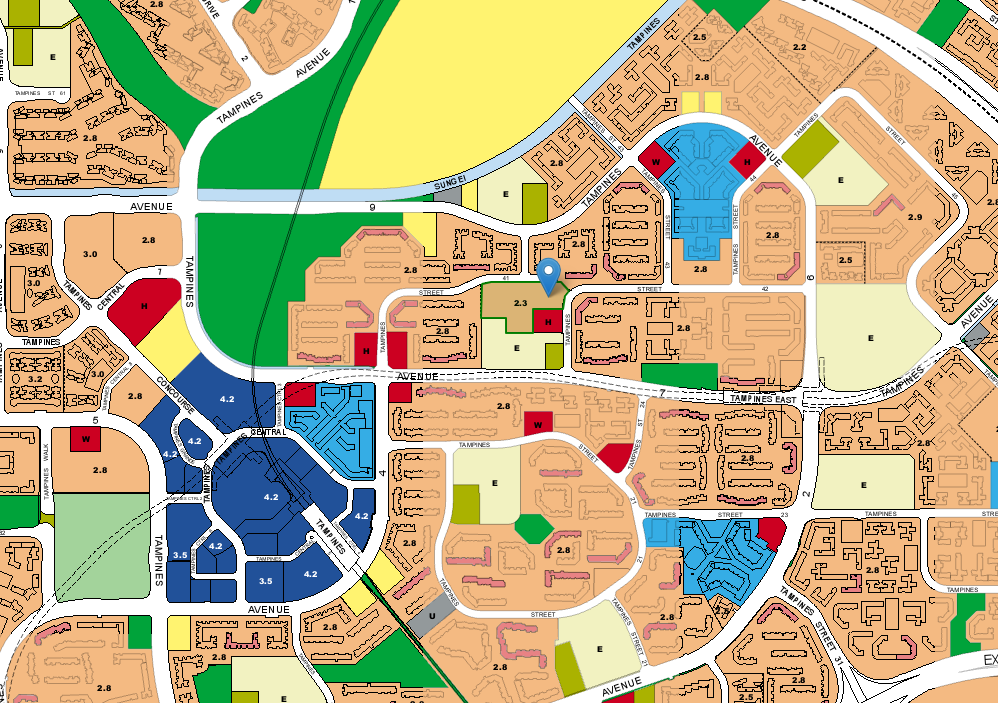 URA master plan of Aug 2022 Tampines BTO