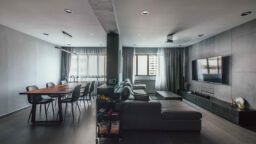 Dining and living room of Nigel and Charlene's flat