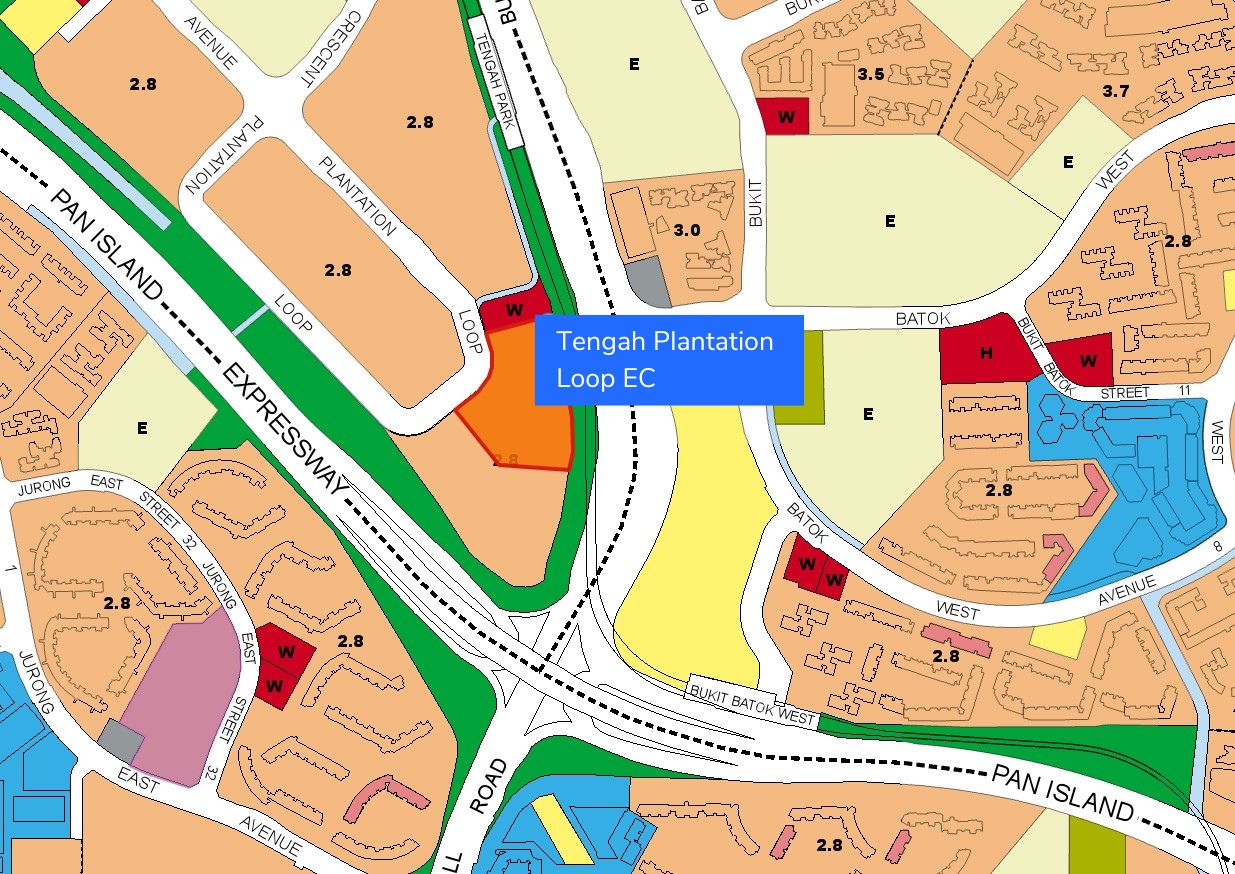 Tengah Plantation Loop EC URA master plan